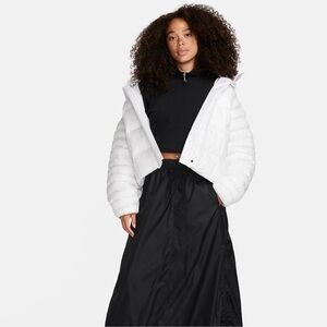 🥷🏿🥷🏿🥷🏿 NEW Nike Oversized Hood Swoosh Crop Puffer PrimaLoft Sz M